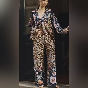 LyreBird Cloud Flannel Pants Animal Print Oversized Pajamas Anthropologie